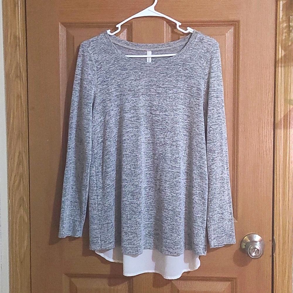 Gilli grey sweater with open sheer back